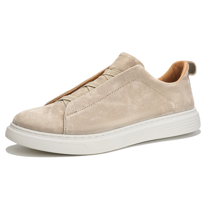 Bellagio Men's Nubuck Slip-On Sneaker in Sand color, view 1