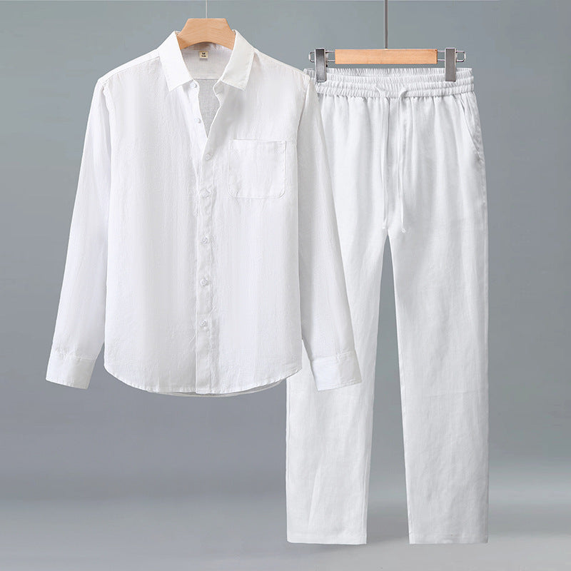 Paraty Men's Long-Sleeve Linen Shirt & Pants Set, view 7