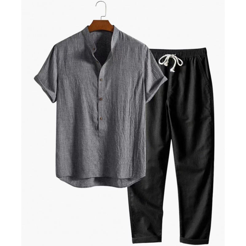 Boipeba Men's Pinstripe Shirt & Pants Set, view 19