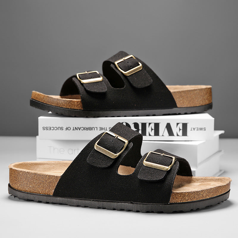 Positano Men's Suede Footbed Sandal, view 9