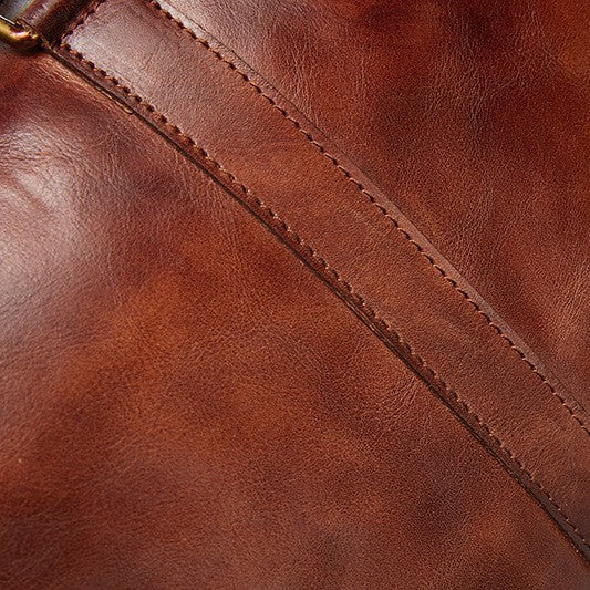 Livorno Men's Leather Weekender Duffle Bag, view 6