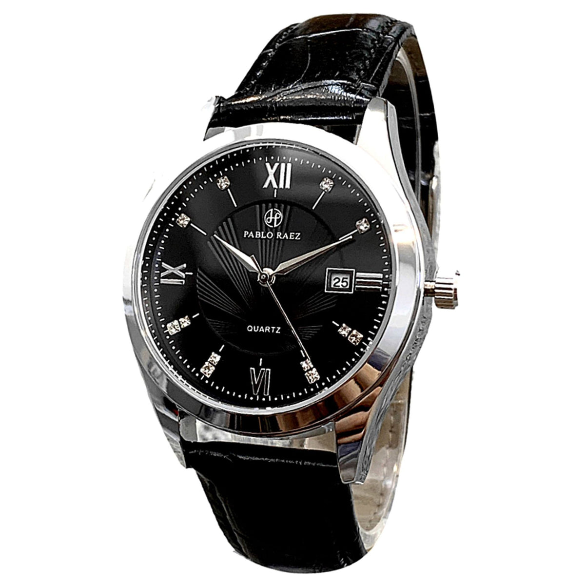 Verona Men's Classic Quartz Watch in Ray series black belt black surface, view 1