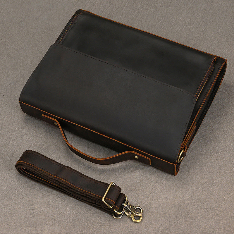 Bergamo Men's Leather Briefcase, view 5