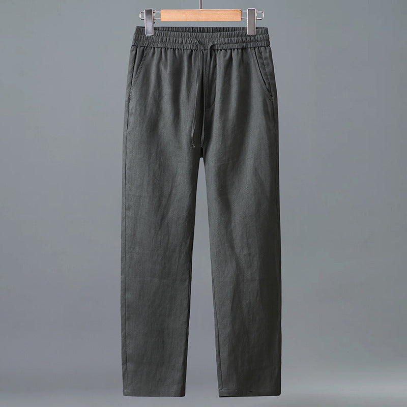 Paraty Men's Long-Sleeve Linen Shirt & Pants Set in Gray 2, view 1