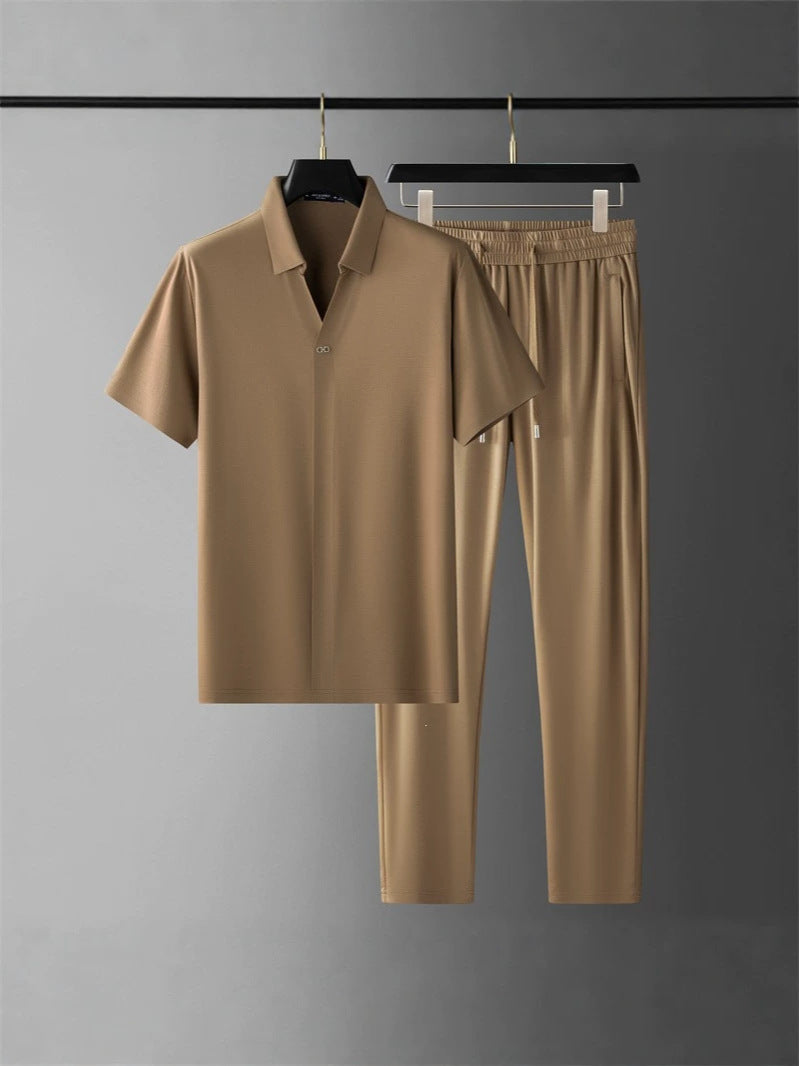 Buzios Men's Silk Shirt & Pants Set, view 5