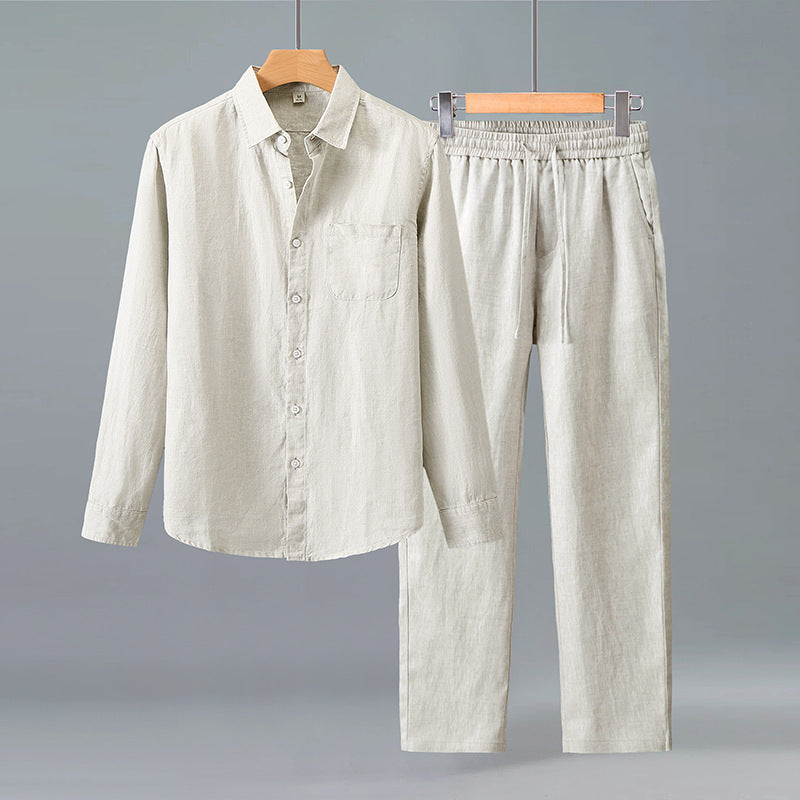 Paraty Men's Long-Sleeve Linen Shirt & Pants Set, view 6