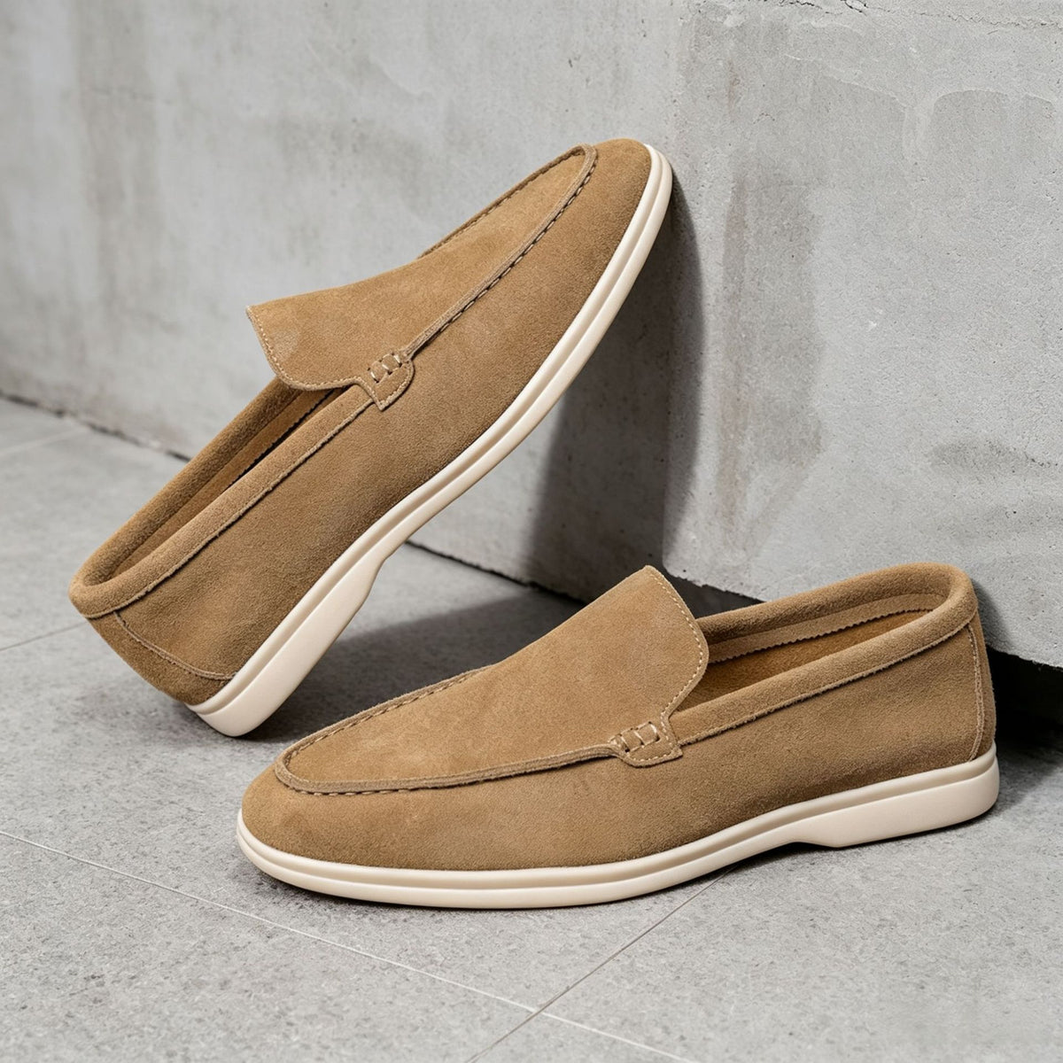 Ravello Men's Suede Loafer in Tabacco, view 9