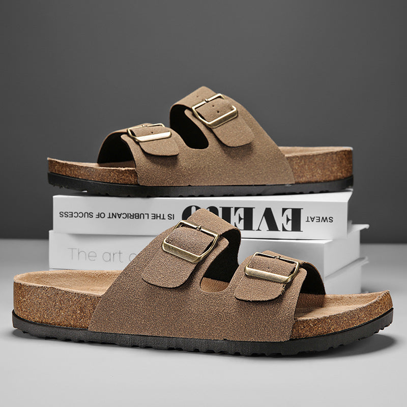 Positano Men's Suede Footbed Sandal, view 8