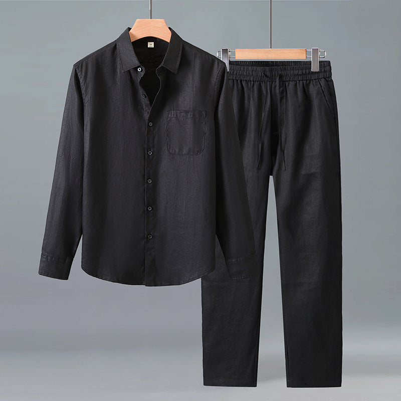 Paraty Men's Long-Sleeve Linen Shirt & Pants Set, view 9