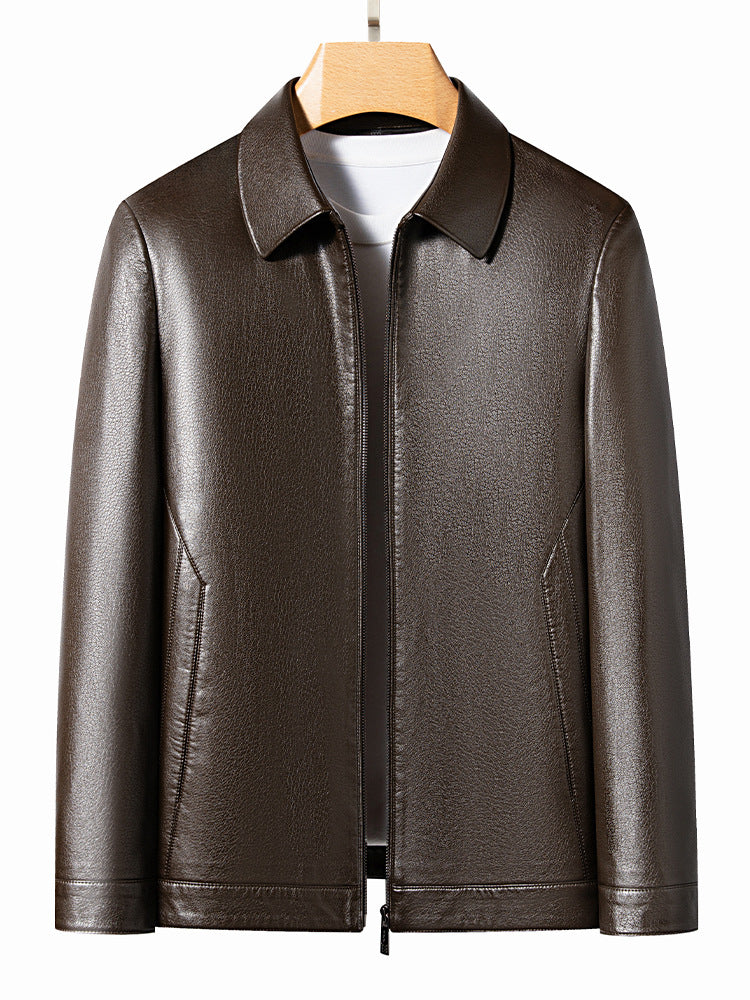 Teresopolis Men's Brown Leather Jacket, view 3