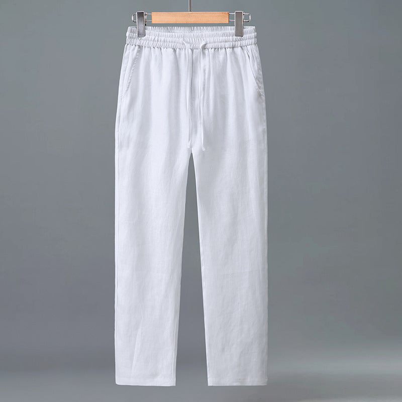 Paraty Men's Long-Sleeve Linen Shirt & Pants Set in White 3, view 1