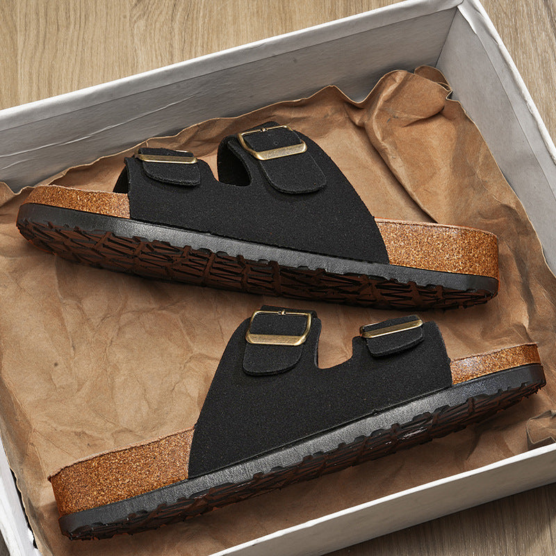 Positano Men's Suede Footbed Sandal, view 11
