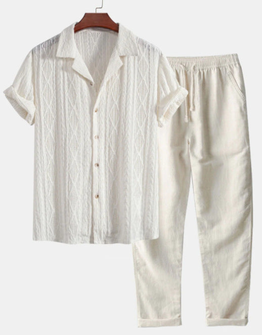 Boipeba Men's Pinstripe Shirt & Pants Set, view 27