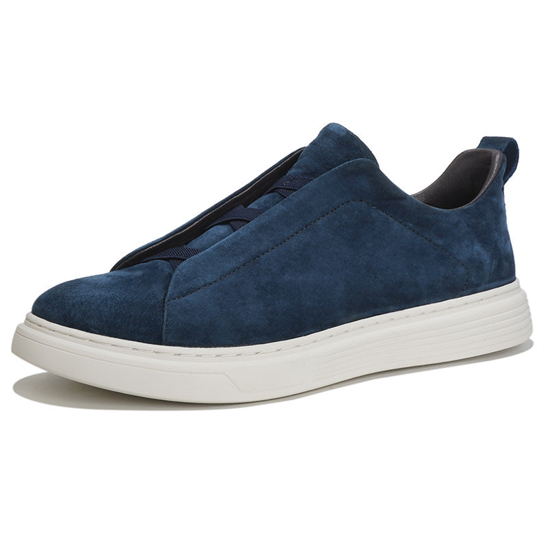 Bellagio Men's Nubuck Slip-On Sneaker in Blue, view 1