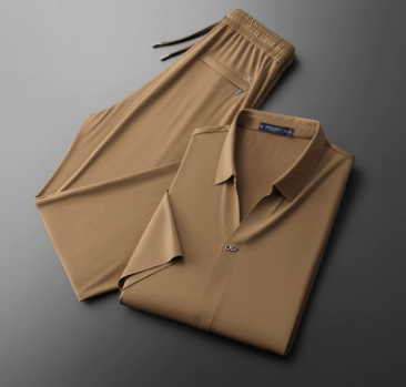 Buzios Men's Silk Shirt & Pants Set, view 9