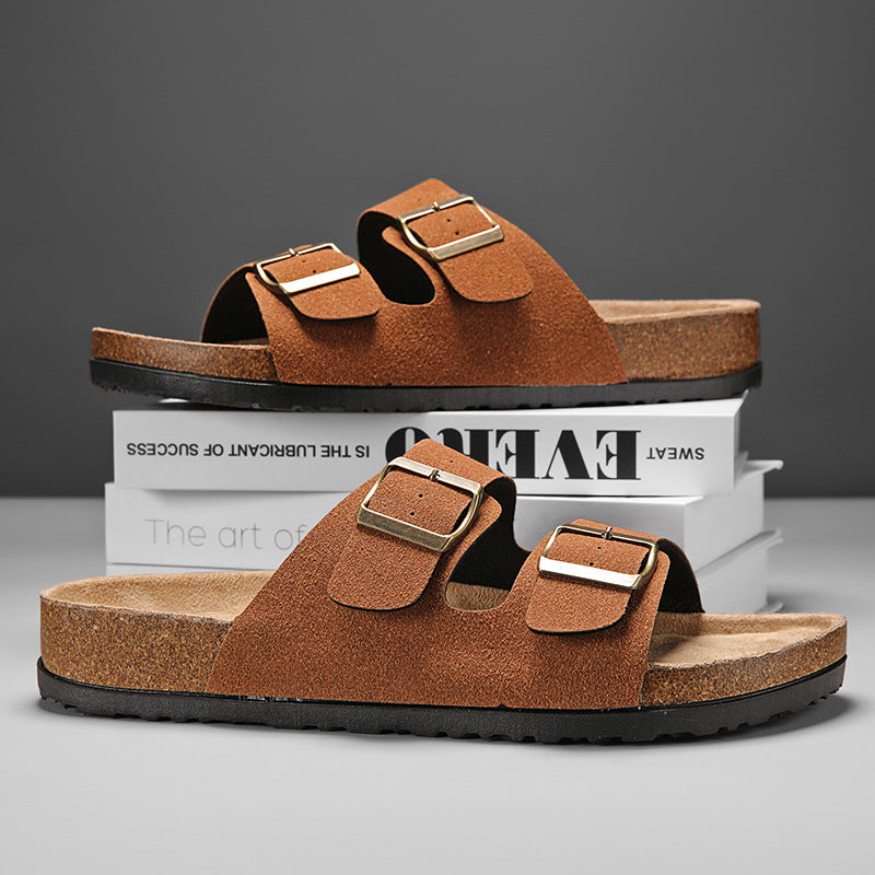Positano Men's Suede Footbed Sandal, view 7