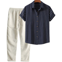 Navy Pinstripe / Cream