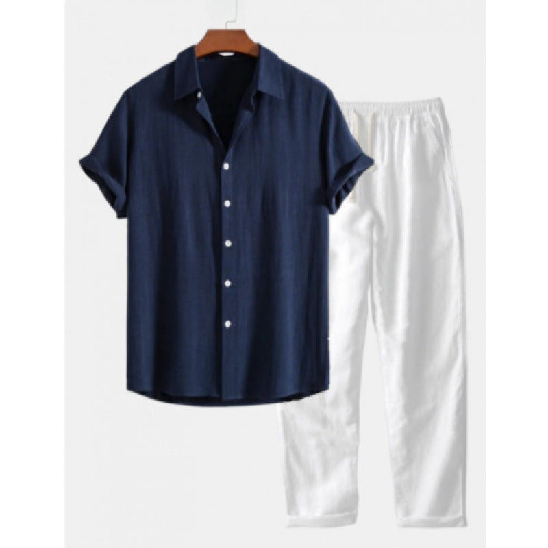 Boipeba Men's Pinstripe Shirt & Pants Set, view 14