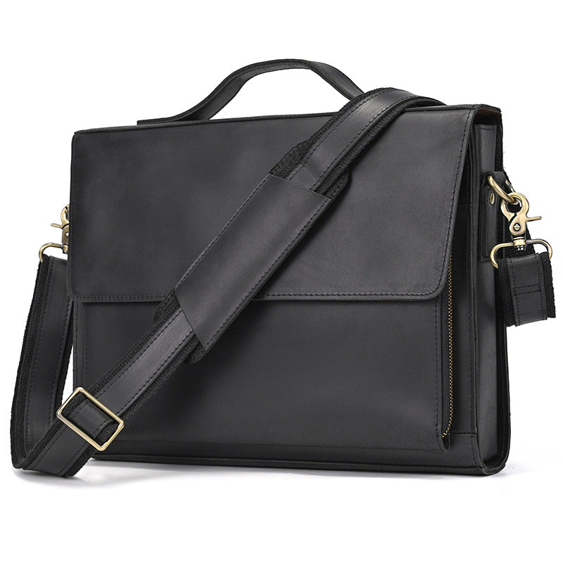 Bergamo Men's Leather Briefcase, view 6