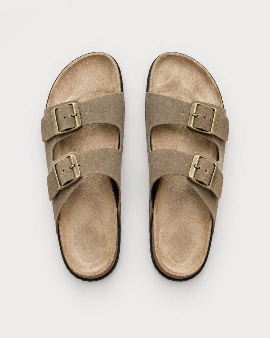 Positano Men's Suede Footbed Sandal, view 3