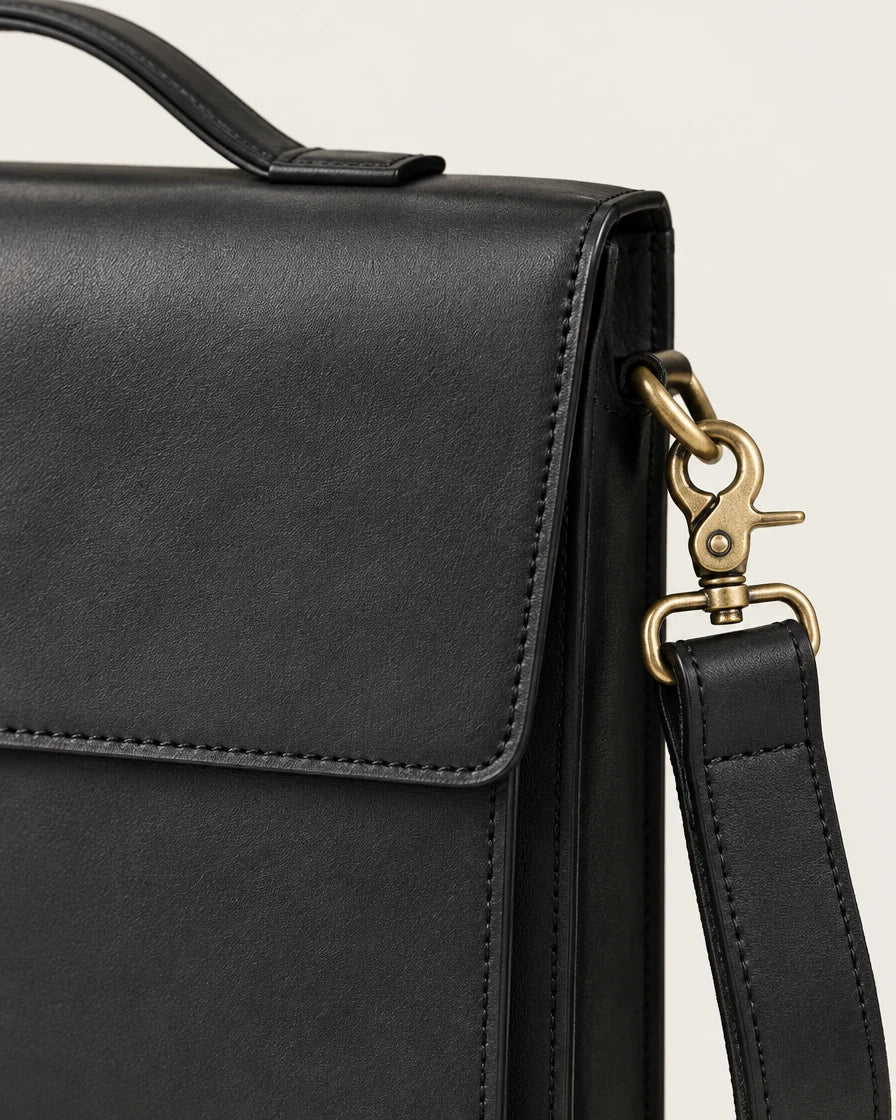 Bergamo Men's Leather Briefcase, view 2