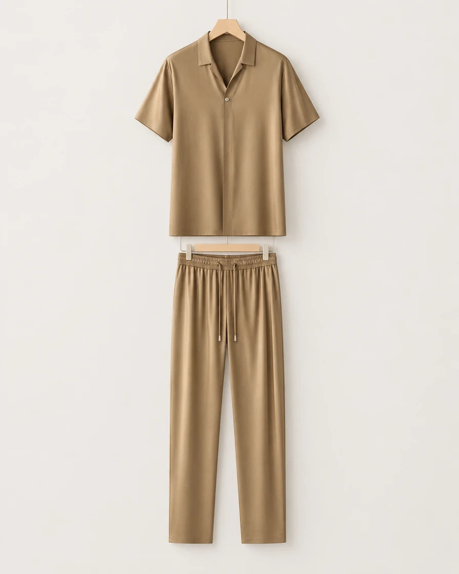 Buzios Men's Silk Shirt & Pants Set, view 1
