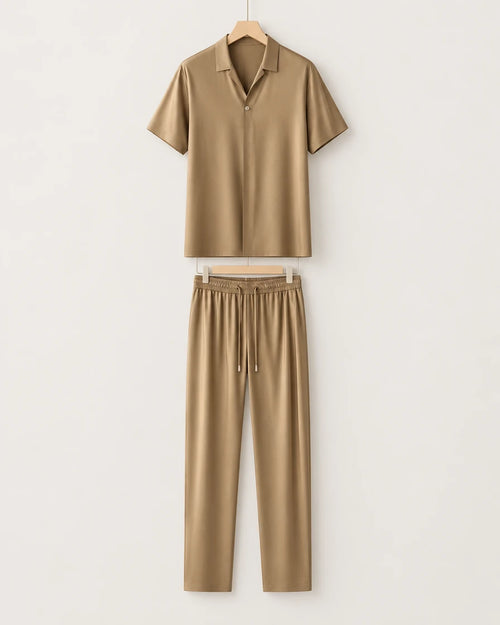 Buzios Men's Silk Shirt & Pants Set, view 1