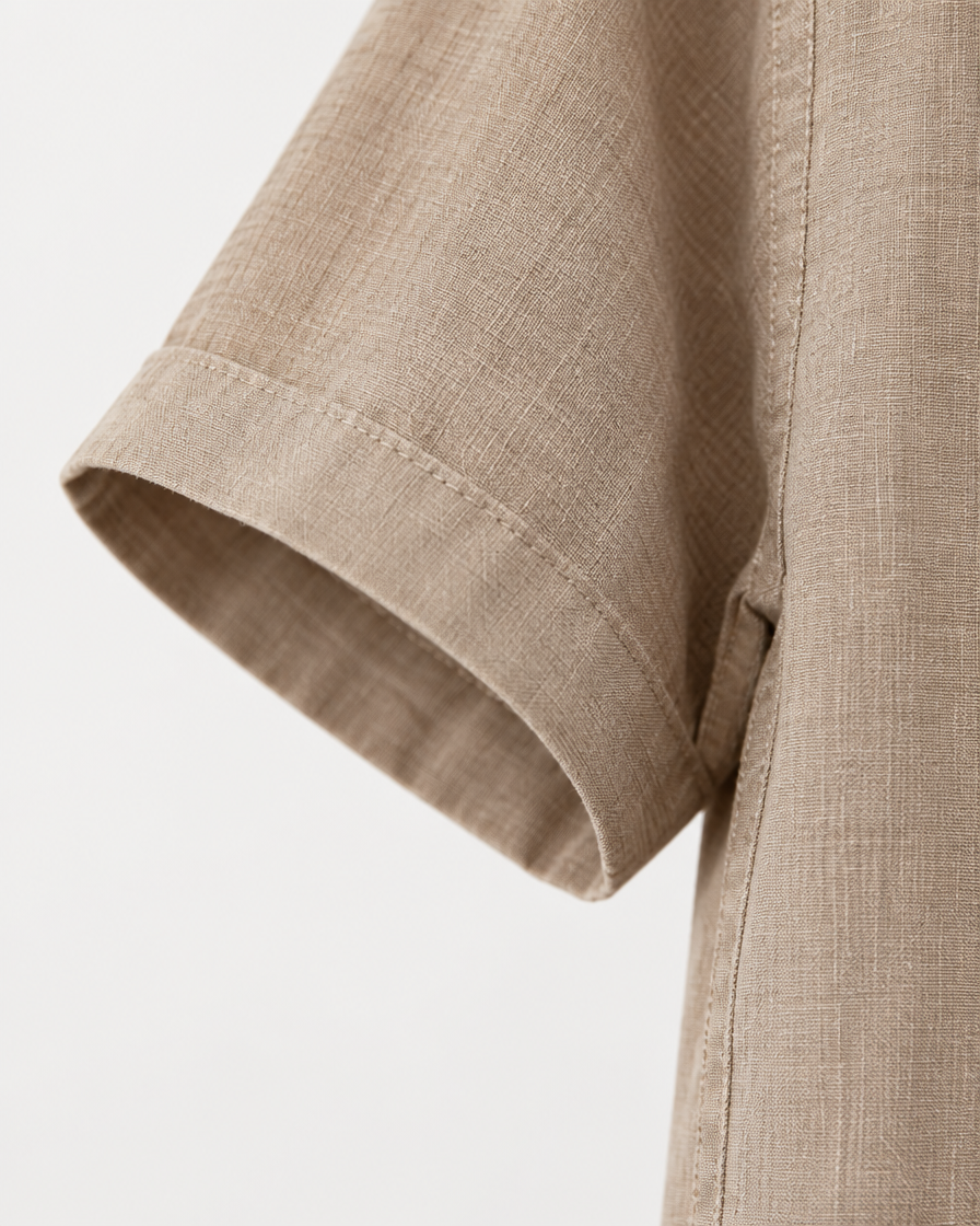 Trancoso Men's Band Collar Linen Shirt & Pants Set, view 4