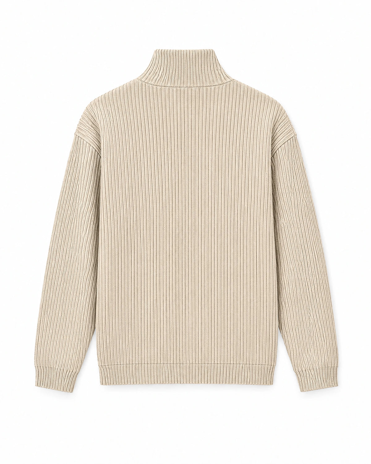 Gramado Men's Ribbed Quarter-Zip Pullover in Apricot, back view
