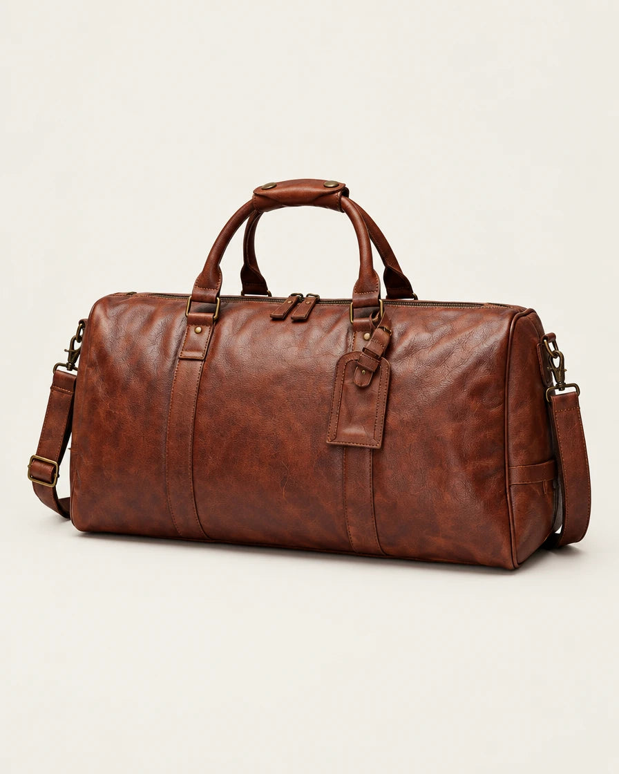 Livorno Men's Leather Weekender Duffle Bag, view 1