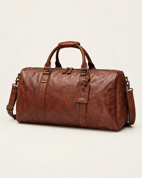 Livorno Men's Leather Weekender Duffle Bag, view 1