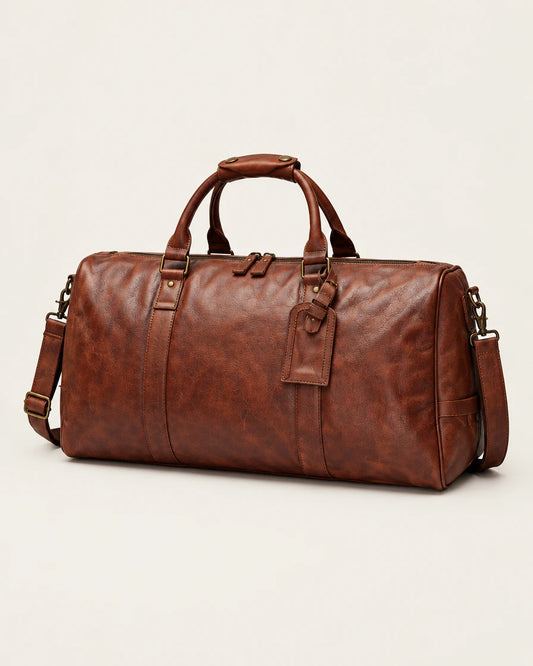 Livorno Men's Leather Weekender Duffle Bag, view 1