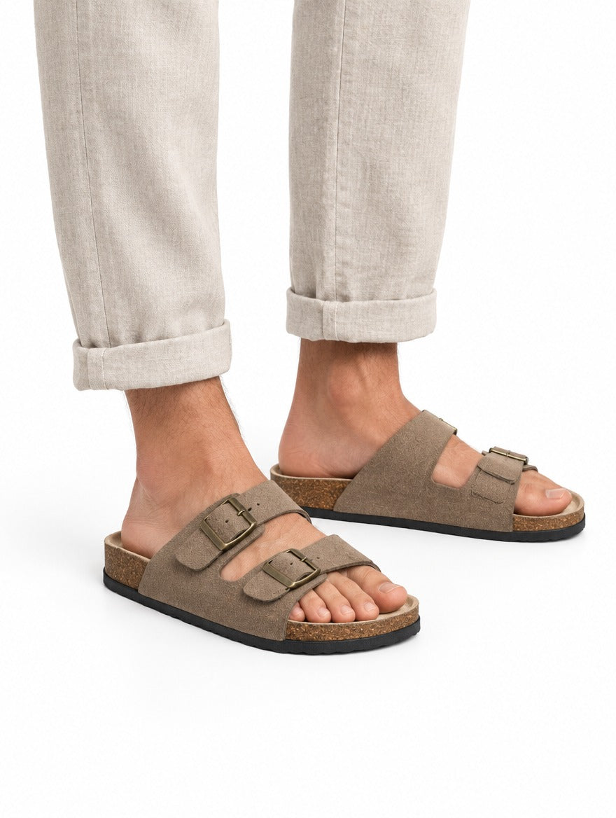 Positano Men's Suede Footbed Sandal, view 2