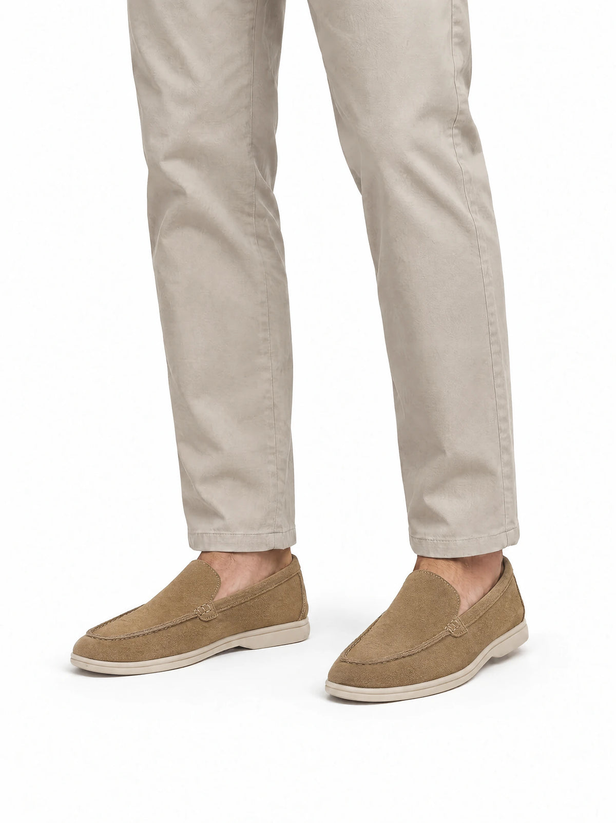 Ravello Men's Suede Loafer in Tabacco, view 2