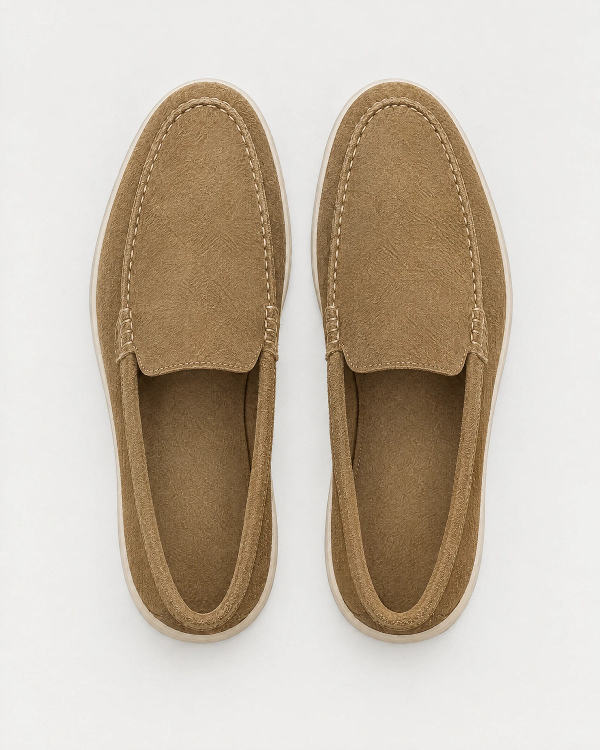 Ravello Men's Suede Loafer in Tabacco, view 3